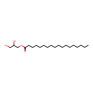 Structure of octadecanoic acid, 2,3-dihydroxypropyl ester