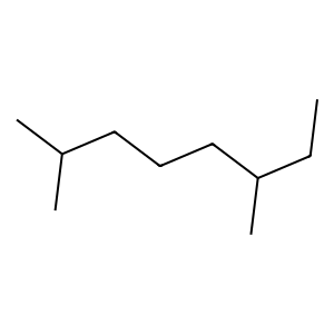 Structure of octane, 2,6-dimethyl
