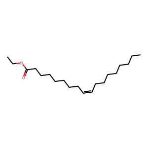 Structure of oleic acid, ethyl ester