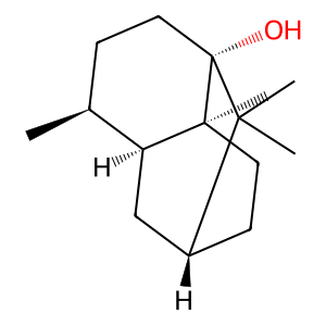 Structure of patchouli alcohol (=patchoulol)