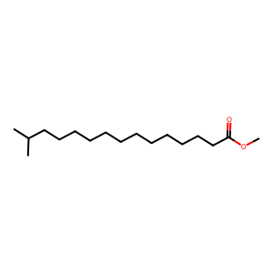 Structure of pentadecanoic acid, 14-methyl-, methyl ester
