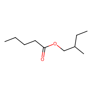 Structure of pentanoic acid 2-methylbutyl esterd