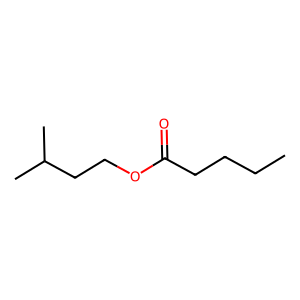 Structure of pentanoic acid 3-methylbutyl esterd