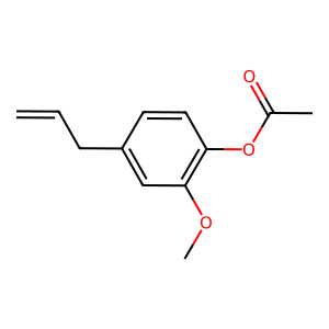 Structure of phenol, 2-methoxy-4-(2-propenyl)-, acetate