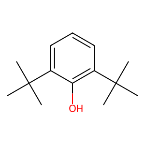 Structure of phenol-2,6-bis((1,1-dimethyl-ethyl)-4-methyl)