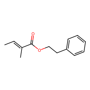 Structure of phenylethyl tiglate