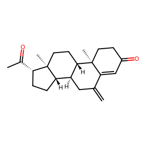 Structure of pregn-4-ene-3,20-dione, 6-methyl-(6alpha,10-alpha)-