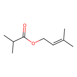 Structure of prenyl isobutyrate