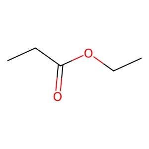 Structure of propanoic acid, ethyl ester