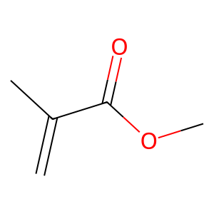 Structure of propenoic acid, 2-methyl-, methyl ester