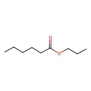 Structure of propyl hexanoate