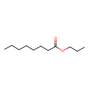 Structure of propyl octanoate