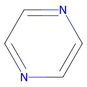 Structure of pyrazine