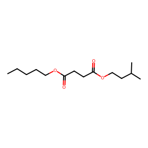 Structure of succinic acid, 3-methylbutyl pentyl ester