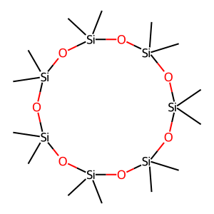 Structure of tetradecamethyl-cycloheptasiloxanef