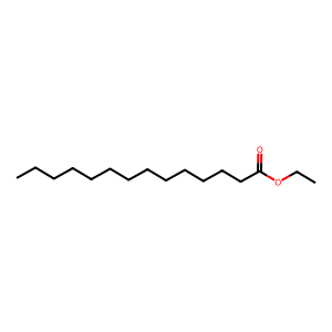 Structure of tetradecanoic acid, ethyl ester