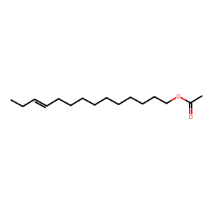 Structure of trans-10-tetradecenyl acetate