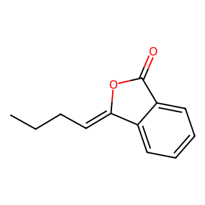 Structure of trans-3-butylidene phthalide