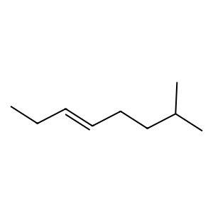 Structure of trans-7-methyl-3-octene