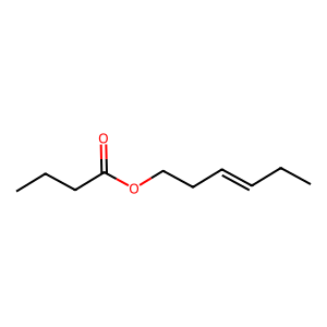 Structure of trans-butanoic acid 3 hexenyl
