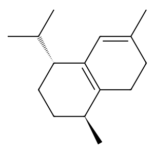 Structure of trans-cadinena-1(6),4-diene