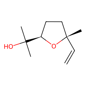 Structure of trans-linalool oxide (furanoid form)