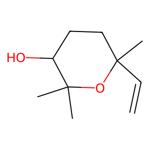 Structure of trans-linalool oxide (pyranoid)
