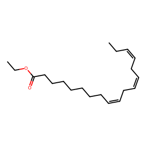 Structure of (z,z,z)-9,12,15-octadecatrienoic acid ethyl ester