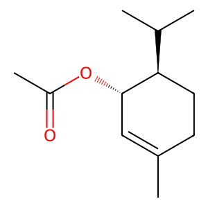 Structure of trans-piperitol acetate