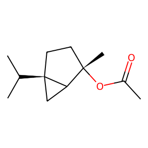 Structure of trans-sabinene hydrate acetate