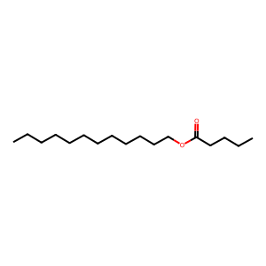Structure of valeric acid, dodecyl ester