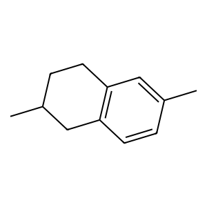 Structure of 1,2,3,4-(tetrahydro-1,6-dimethyl)-napthalene