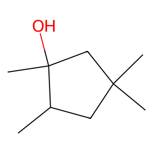 Structure of 1,2,4,4-tetramethylcyclopentane