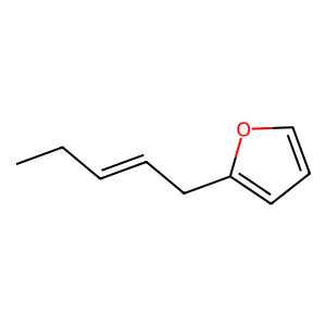 Structure of (2-pentenyl)furan