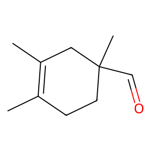 Structure of 1,3,4-trimethyl-3-cyclohexene-1-carboxaldehyde