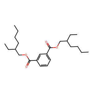 Structure of 1,3-benzenedicarboxylic acid, bis(2-ethylhexyl) ester