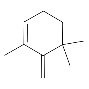 Structure of 1,5,5-trimethyl-6-methylene-cyclohexene