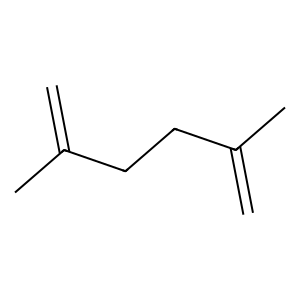 Structure of 1,5-hexadiene-2,5-dimethyl-3-methylen