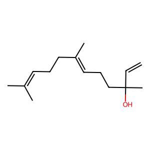 Structure of 1,6,10-dodecatrien-3-ol, 3,7,11-trimethyl-, (e)