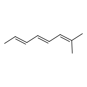 Structure of 1,6-dimethylhepta-1,3,5-triene