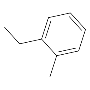 Structure of 1-ethyl,2-methylbenzene
