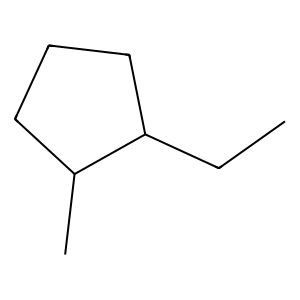 Structure of 1-ethyl-2-methylcyclopentane