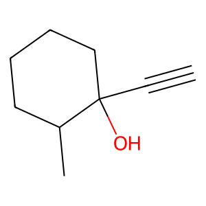 Structure of 1-ethynyl-2-methyl cyclohexanol