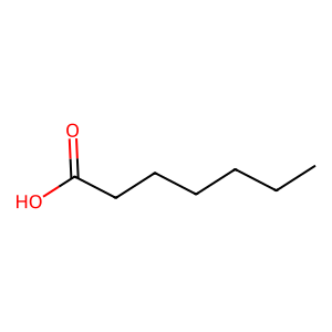 Structure of 1-heptanoic acid