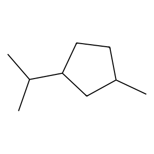 Structure of 1-isopropyl-3-methylcyclopentane