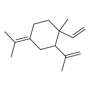Structure of 1-methyl-4-(1-methylethylidene)-2-(1-methylvinyl)-1-vinylcyclohexane