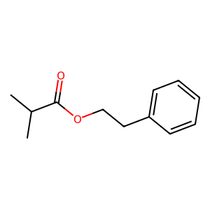 Structure of 1-phenylethyl isobutanoate