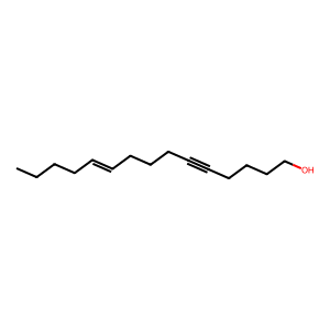 Structure of 10-pentadecen-5-yn-1-ol, (e)-