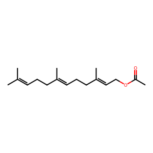 Structure of (2e,6e)-farnesyl acetate
