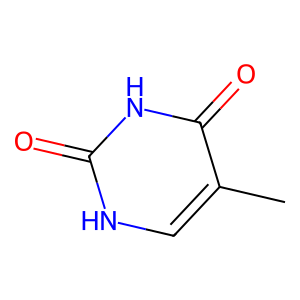 Structure of 2 4(1h 3h)-pyrimidinedione  5-methyl-